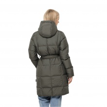 Jack Wolfskin Winter-Daunenmantel Frozen Lake Coat (winddicht, wasserabweisend) braungrün Damen